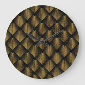 Art Déco: Goldene Quadrate, Ecktapete. Große Wanduhr (Vorderseite)