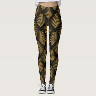 Art Déco: Goldene Quadrate, Ecktapete. Leggings
