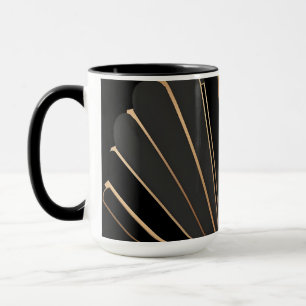 Art Deco Goldener Fächer Geometrische Eleganz Tasse