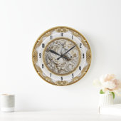 Art Deco Goldenes Pferd Große Wanduhr (Zuhause)