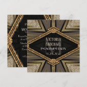 Art Deco Goldy Engagement Party Einladungen (Vorne/Hinten)