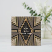 Art Deco Goldy Romance Abendessen Party Einladung (Stehend Vorderseite)