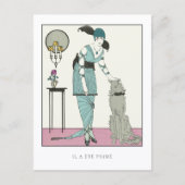 Art Deco Gose Dog Vintage Mode Postkarte (Vorderseite)