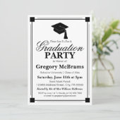 Art Deco Graduation Party Einladung (Stehend Vorderseite)