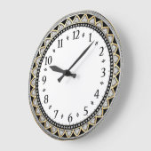Art Deco Grau Große Wanduhr (Winkel)