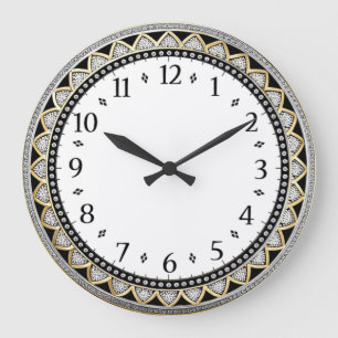 Art Deco Grau Große Wanduhr