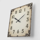 Art Deco Grau  Quadratische Wanduhr (Winkel)