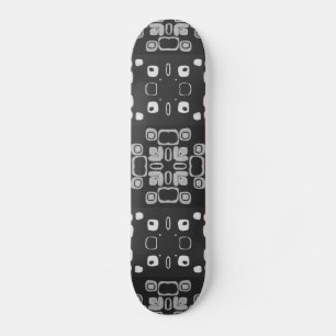 Art Deco Graue florale Retro Abstrakt Skateboard