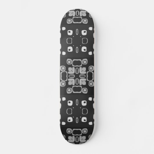 Art Deco Graue florale Retro Abstrakt Skateboard (Vorderseite)