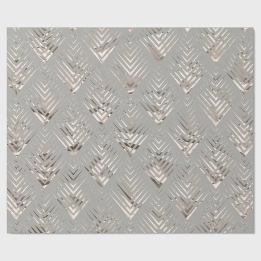 Art Déco Gray Beige Elegantes Design Geschenkpapier (Flach)
