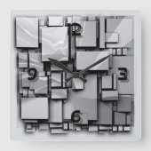 Art Deco Gray Quadratische Wanduhr (Vorderseite)