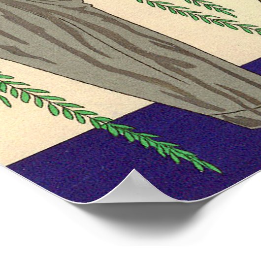 Art Deco Gray Taffeta Zurück in die Welt Poster (Ecke)