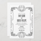 Art Deco Great Gatsby 1920's Wedding Einladung (Vorne/Hinten)