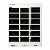 Art Deco Great Gatsby Black Gold Address Labels Adressaufkleber (Vorne)