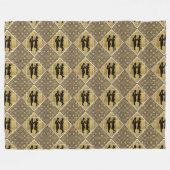 Art Deco Great Gatsby Black Gold Flapper Couple Fleecedecke (Vorderseite (Horizontal))