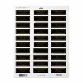 Art Deco Great Gatsby Black Rücksendeadressen-Aufk (Vorne)