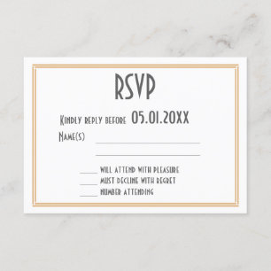 Art Deco Great Gatsby Black Wedding RSVP
