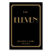 Art Deco Great Gatsby Black Wedding Tischnummern (Rückseite)