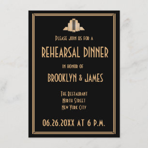 Art Deco Great Gatsby Hochzeit Probedinner Einladu Einladung