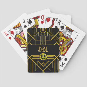 Art Deco Great Gatsby Monogram Playing Cards Spielkarten