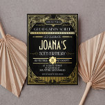Art Deco Great Gatsby Party Folieneinladung<br><div class="desc">Die Einführung dieser absolut atemberaubenden Gatsby-Ära-Geburtstagseinladung. Im Art Deko Stil präsentiert, um das Design und die Energie des Jahrzehnts. Egal ob Sie ein faszinierender Bootlegger oder ein rasanter Flapper sind, diese atemberaubende Einladung bringt den Glanz und den Glamour zu Ihrem Fest. Ein Teil unseres Blickwinkels, der neue Blickwinkel auf die...</div>