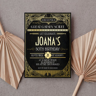 Art Deco Great Gatsby Party Folieneinladung