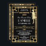 Art Deco Great Gatsby Roaring 20 s 30. Geburtstag Einladung<br><div class="desc">Personalisieren Sie diese Vintage Kunst Deko Great Gatsby rauaring 20er Thema 30. Geburtstag Einladung einfach und schnell, einfach drücken Sie die Schaltfläche Anpassen, um den Stil und die Platzierung des Textes weiter zu ordnen und zu formatieren. Mit einem schicken Deko-Rahmen und Schwarz, Weiß und Gold. Passende Artikel im Shop erhältlich!...</div>