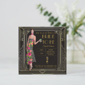 Art Deco Great Gatsby Roaring 20er Brautparty Pk Einladung (Stehend Vorderseite)