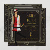 Art Deco Great Gatsby Roaring 20er Brautparty Rd Einladung (Vorne/Hinten)