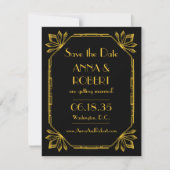 Art Deco Great Gatsby Save The Date (Vorderseite)