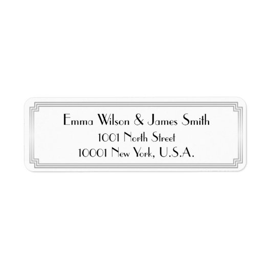 Art Deco Great Gatsby Silver Rücksendeadressen-Auf (Vorne)