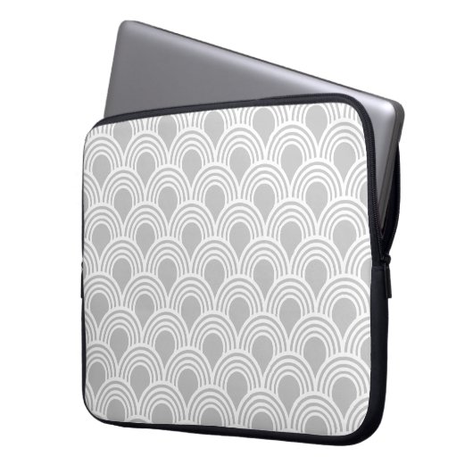 Art Deco Great Gatsby Style Mod Muschel Muster Laptopschutzhülle (Vorderseite Links)