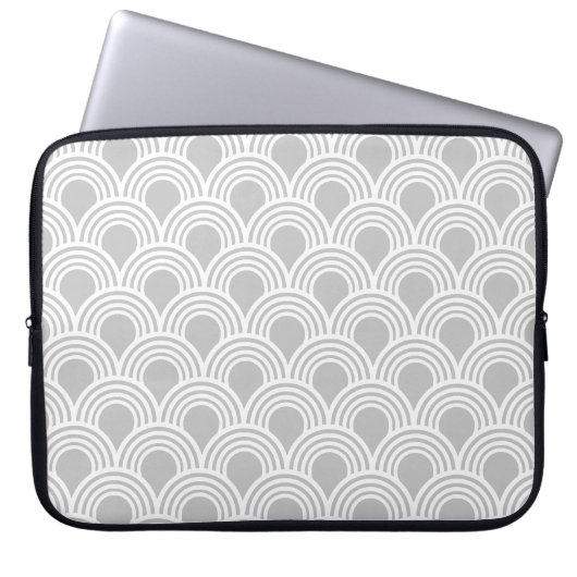 Art Deco Great Gatsby Style Mod Muschel Muster Laptopschutzhülle (Vorderseite)