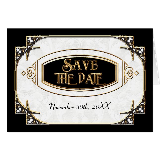 Art Deco Great Gatsby Style Typografie in Lace Gol (Vorderseite (Horizontal))