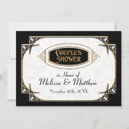 Art Deco Great Gatsby Style Typografie in Lace Gol Einladung