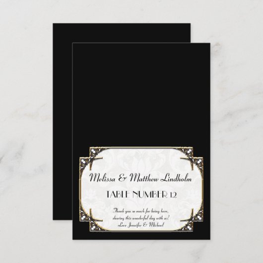 Art Deco Great Gatsby Style Typografie in Lace Gol Einladung (Vorne/Hinten)