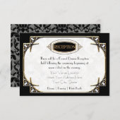 Art Deco Great Gatsby Style Typografie in Lace Gol Einladung (Vorne/Hinten)