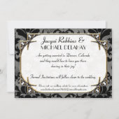 Art Deco Great Gatsby Style Typografie in Lace Gol Save The Date (Rückseite)