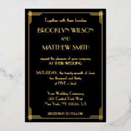 Art Deco Great Gatsby Wedding Gold Folieneinladung