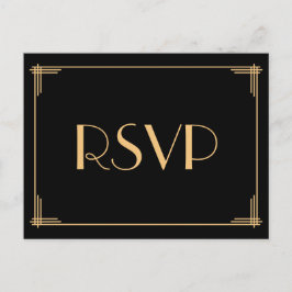Art Deco Great Gatsby Wedding RSVP Postkarten