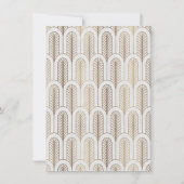 Art Deco Great Gatsby White Gold Empfang Einladung (Rückseite)