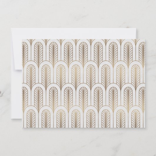 Art Deco Great Gatsby White Gold Save the Date (Rückseite)