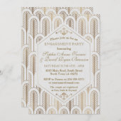 Art Deco Great Gatsby White Gold SWEET 16 Einladung (Vorne/Hinten)