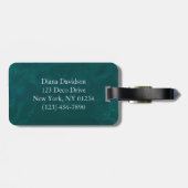 Art Deco Green and Gold Stripes Personalized Gepäckanhänger (Rückseite horizontal)