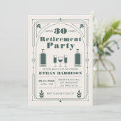 Art Deco Green Frame Einladung (Stehend Vorderseite)