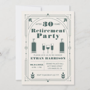 Art Deco Green Frame Einladung