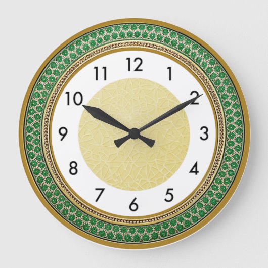 Art Deco Green Große Wanduhr (Vorderseite)