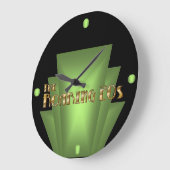Art Deco Green Große Wanduhr (Winkel)
