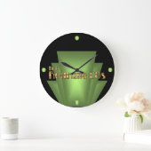 Art Deco Green Große Wanduhr (Zuhause)