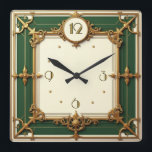 Art Deco Green Quadratische Wanduhr<br><div class="desc">Großartiges Uhrendesign. Du wirst es wie andere Liebe bekommen. Sie können dieses Design auch für andere Produkte verwenden,  die Sie mögen,  oder Ihren Text anpassen und hinzufügen. Folgen Sie mir für mehr. Vielen Dank. Ich wünsche Ihnen einen schönen Tag.</div>